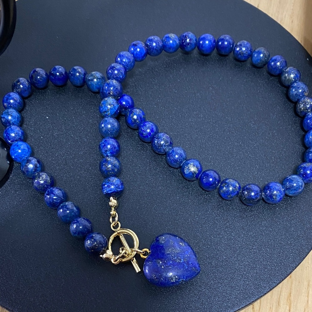 Lapis Lazuli Heart Bead - Picture 5 of 8
